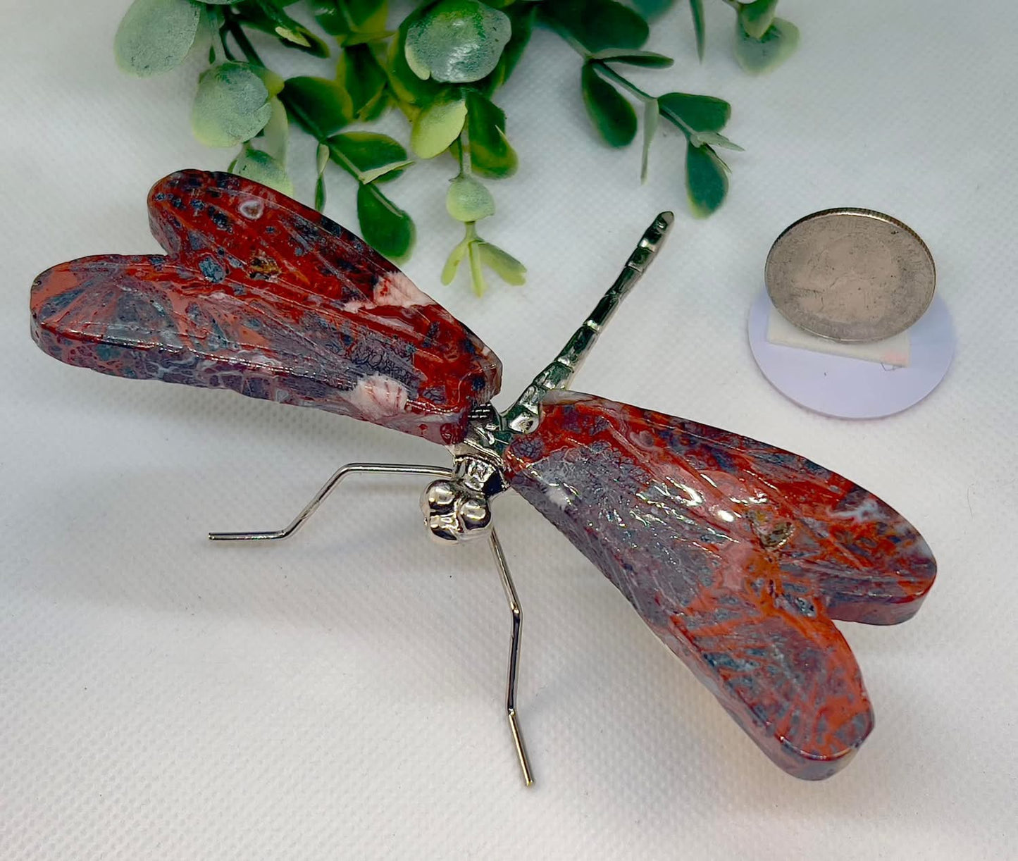 Red Lace Agate Dragonfly